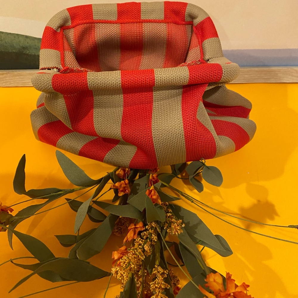 Red and Tan Striped Bucket Hat